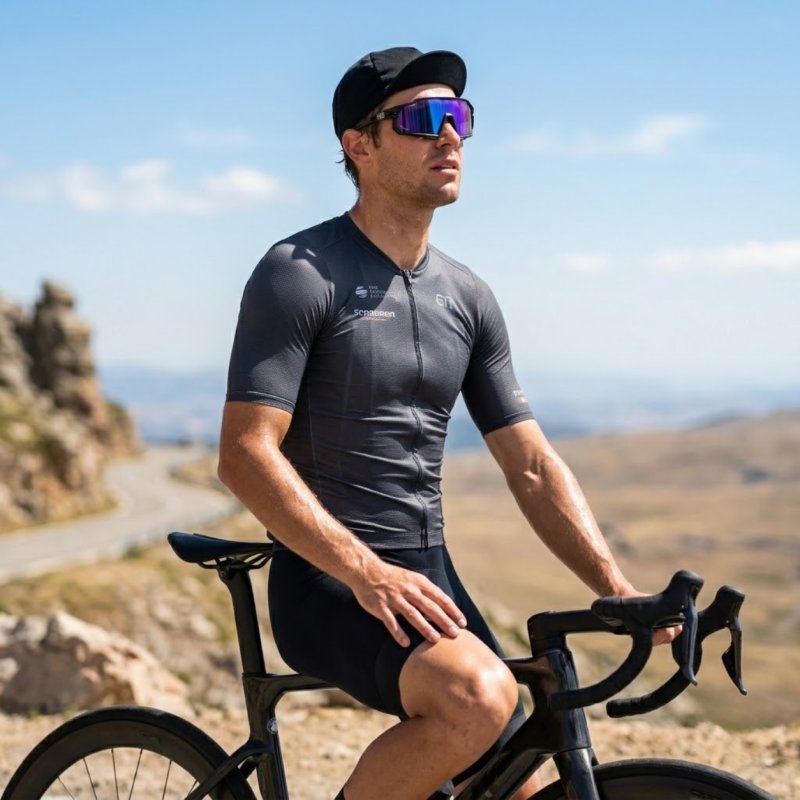 Okulary sportowe damskie męskie unisex polaryzacyjne przeciwsłoneczne lustrzane czarne MB