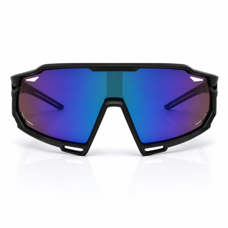 Okulary sportowe damskie męskie unisex polaryzacyjne przeciwsłoneczne lustrzane czarne MB