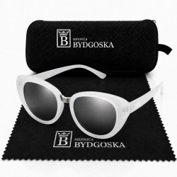 Okulary damskie perłowe srebrne UV 400 przeciwsłoneczne oryginalne vintage