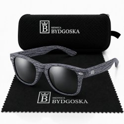 Okulary przeciwsłoneczne Mennica Bydgoska szare męskie UV400 polaryzacyjne
