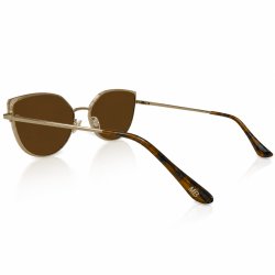 Okulary damskie złote brązowe UV 400 przeciwsłoneczne eleganckie vintage