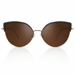 Okulary damskie złote brązowe UV 400 przeciwsłoneczne eleganckie vintage