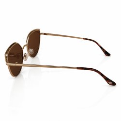 Okulary damskie złote brązowe UV 400 przeciwsłoneczne eleganckie vintage