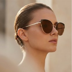 Okulary damskie złote brązowe UV 400 przeciwsłoneczne eleganckie vintage
