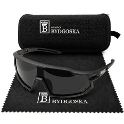 Okulary sportowe damskie męskie unisex polaryzacyjne przeciwsłoneczne czarne ergonomiczne