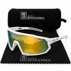 Okulary sportowe damskie męskie polaryzacyjne przeciwsłoneczne ergonomiczne białe