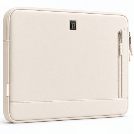 Kremowe beżowe etui na laptopa teczka torba pokrowiec 14,4-15,6 cali