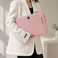 Różowe etui na laptopa torba teczka pokrowiec do pracy 14,4-15,6 cali