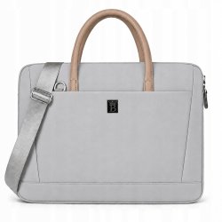 Torba na laptopa 15.6 16.1 cala teczka pokrowiec na ramię elegancka szara