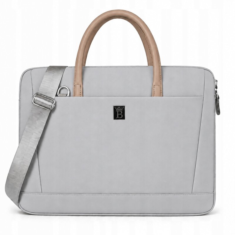 Torba na laptopa 15.6 16.1 cala teczka pokrowiec na ramię elegancka szara