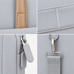 Torba na laptopa 15.6 16.1 cala teczka pokrowiec na ramię elegancka szara
