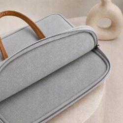 Torba na laptopa 15.6 16.1 cala teczka pokrowiec na ramię elegancka szara