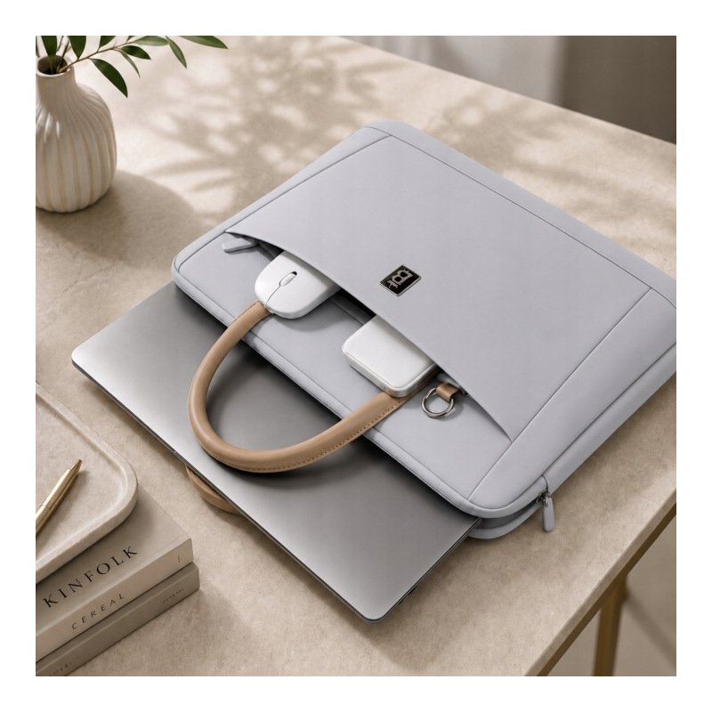Torba na laptopa 15.6 16.1 cala teczka pokrowiec na ramię elegancka szara