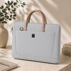 Torba na laptopa 15.6 16.1 cala teczka pokrowiec na ramię elegancka szara