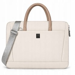 Torba na laptopa 15.6 16.1 cala teczka pokrowiec na ramię elegancka biała