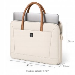 Torba na laptopa 15.6 16.1 cala teczka pokrowiec na ramię elegancka biała