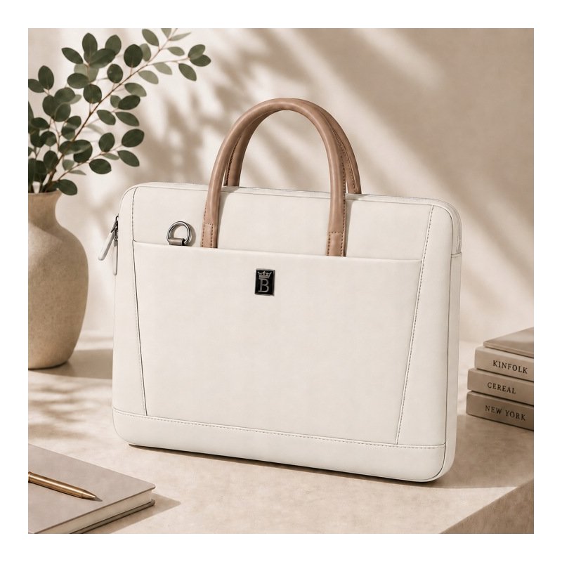 Torba na laptopa 15.6 16.1 cala teczka pokrowiec na ramię elegancka biała