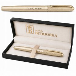 Długopis żelowy złoty elegancki na prezent ozdobnye etui czarny wkład