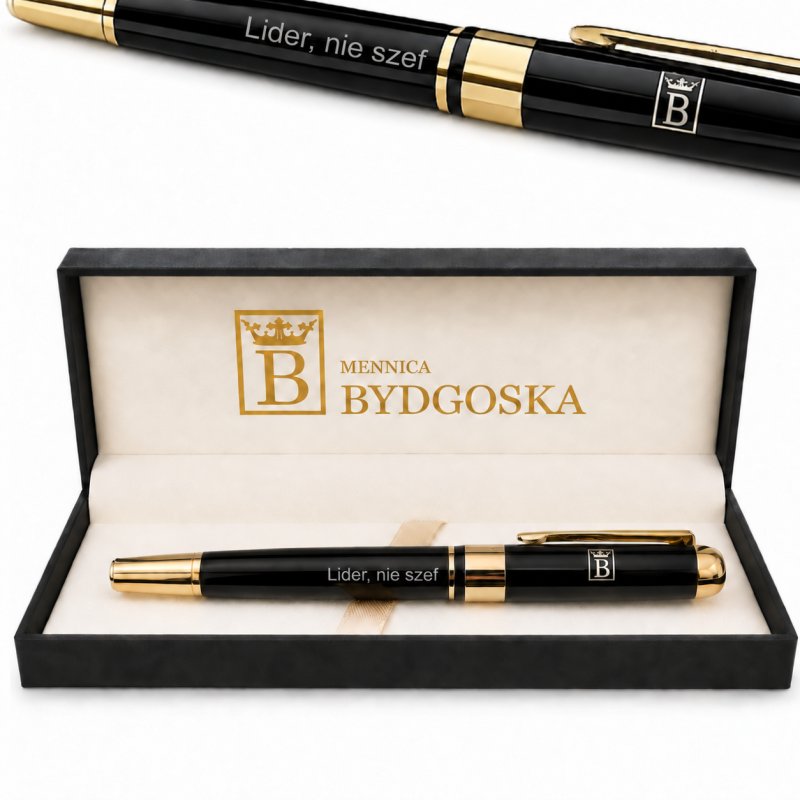 Pióro wieczne eleganckie czarne pióro na prezent luksusowy z etui premium