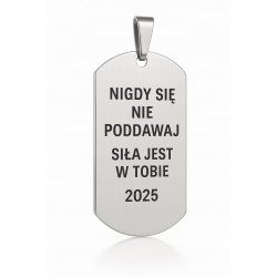 Srebrny łańcuszek męski nieśmiertelnik stal chirurgiczna 316L 60cm
