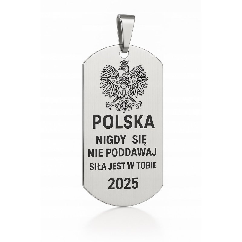 Srebrny łańcuszek męski nieśmiertelnik stal chirurgiczna 316L 60cm
