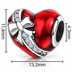 Charms srebrny serce srebro 925 koralik beads
