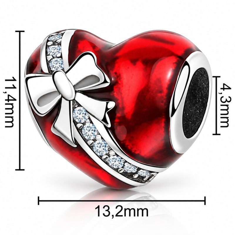 Charms srebrny serce srebro 925 koralik beads