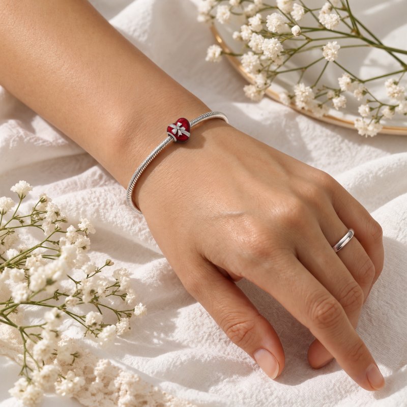 Charms srebrny serce srebro 925 koralik beads