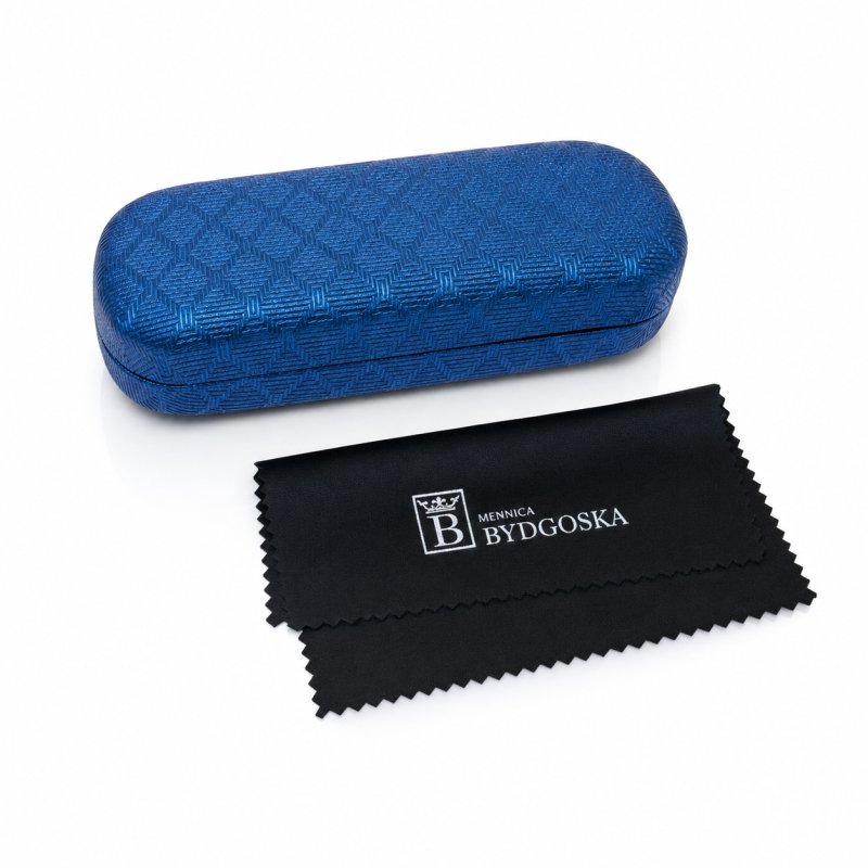 Eleganckie etui twarde na okulary korekcyjne przeciwsłoneczne niebieskie