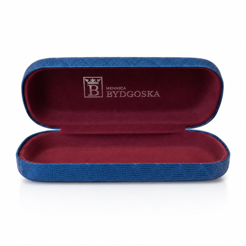 Eleganckie etui twarde na okulary korekcyjne przeciwsłoneczne niebieskie
