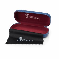 Eleganckie etui twarde na okulary korekcyjne przeciwsłoneczne niebieskie