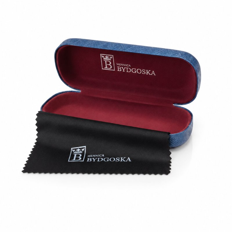 Eleganckie etui twarde na okulary korekcyjne przeciwsłoneczne niebieskie