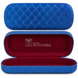 Eleganckie etui twarde na okulary korekcyjne przeciwsłoneczne niebieskie