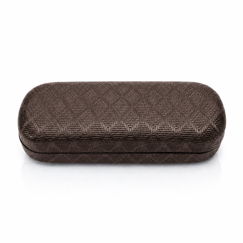 Eleganckie etui twarde na okulary korekcyjne przeciwsłoneczne brązowe