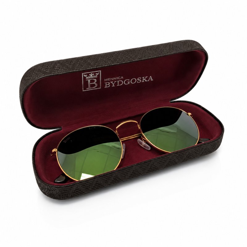 Eleganckie etui twarde na okulary korekcyjne przeciwsłoneczne brązowe