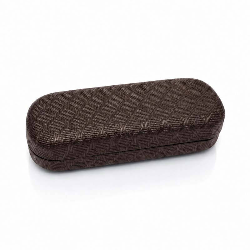 Eleganckie etui twarde na okulary korekcyjne przeciwsłoneczne brązowe