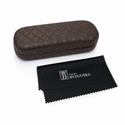 Eleganckie etui twarde na okulary korekcyjne przeciwsłoneczne brązowe