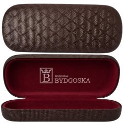 Eleganckie etui twarde na okulary korekcyjne przeciwsłoneczne brązowe