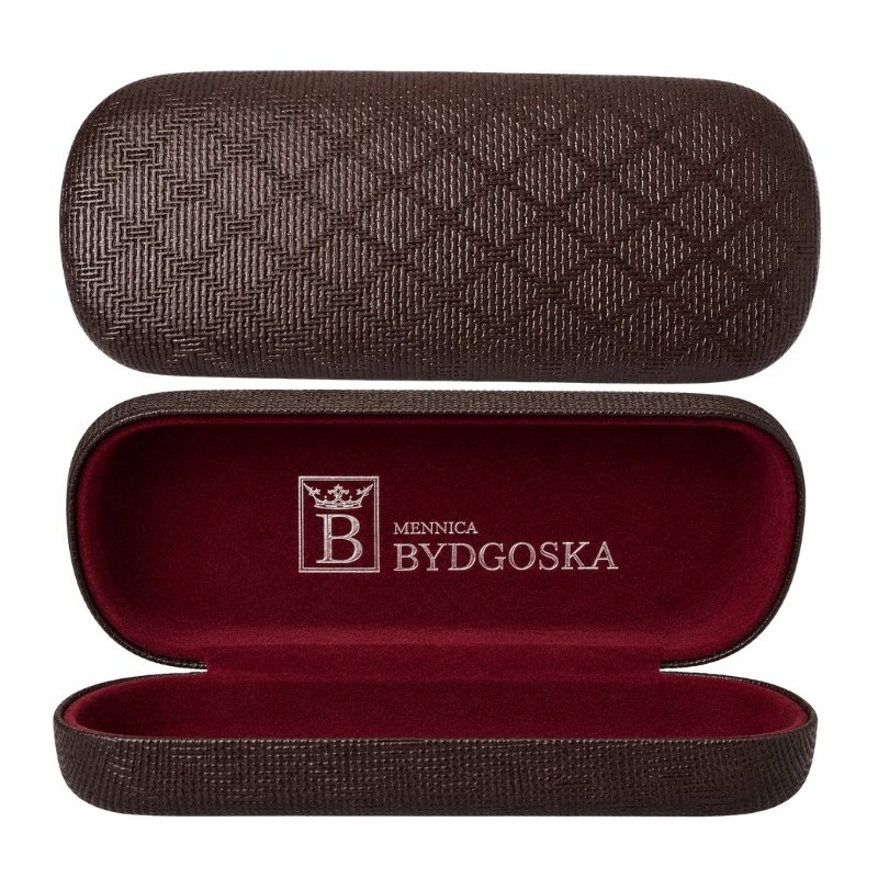 Eleganckie etui twarde na okulary korekcyjne przeciwsłoneczne brązowe