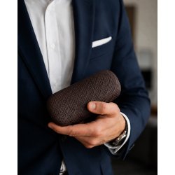 Eleganckie etui twarde na okulary korekcyjne przeciwsłoneczne brązowe