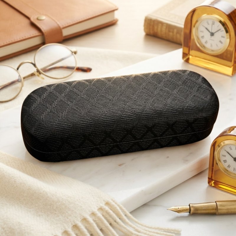 Eleganckie etui twarde na okulary korekcyjne przeciwsłoneczne czarne