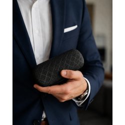 Eleganckie etui twarde na okulary korekcyjne przeciwsłoneczne czarne