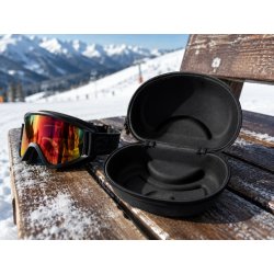 Eleganckie etui twarde na gogle narciasrkie snowbordowe czarne