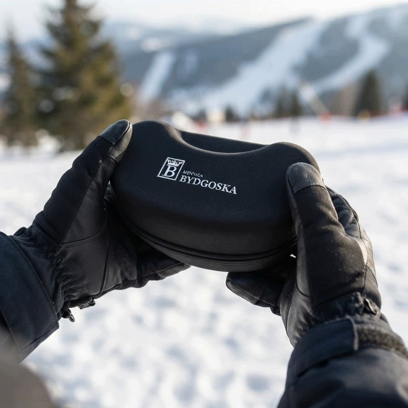 Eleganckie etui twarde na gogle narciasrkie snowbordowe czarne