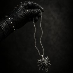 Naszyjnik męski łańcuszek Wiedźmin wilk Witcher Dziki Gon stal chirurgiczna