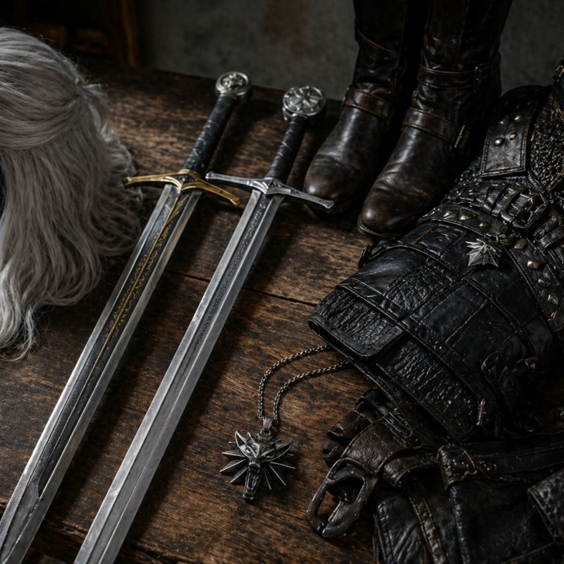 Naszyjnik męski łańcuszek Wiedźmin wilk Witcher Dziki Gon stal chirurgiczna
