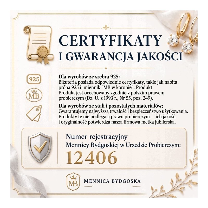 Komplet biżuterii motylki dla dziewczynki stal chirurgiczna 316L wkrętki