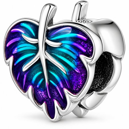 Charms listek zawieszka srebrna liść koralik beads
