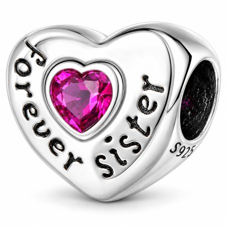 Charms serce zawieszka srebrna dla siostry beads