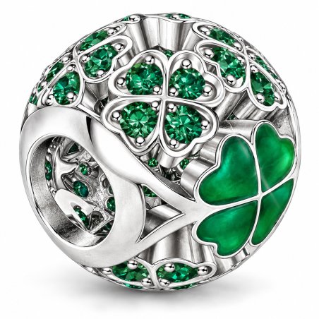 Charms zawieszka serce koniczynka beads koralik